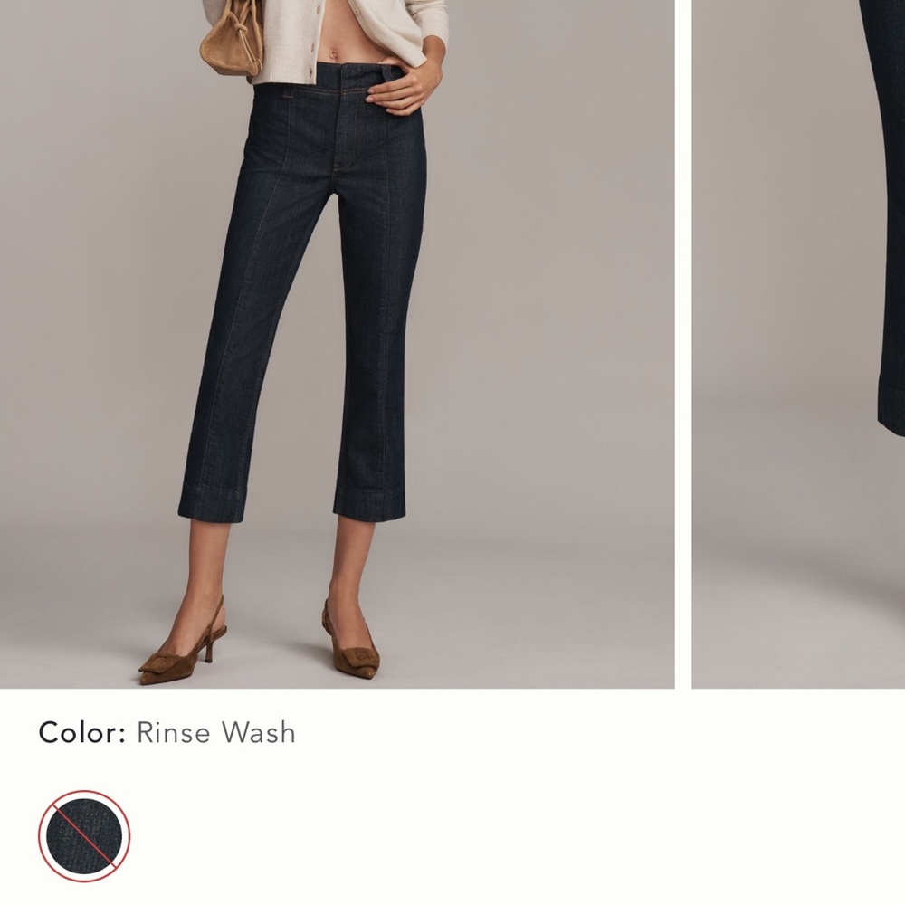 Maeve Slim 70's High Rise Crop Flare